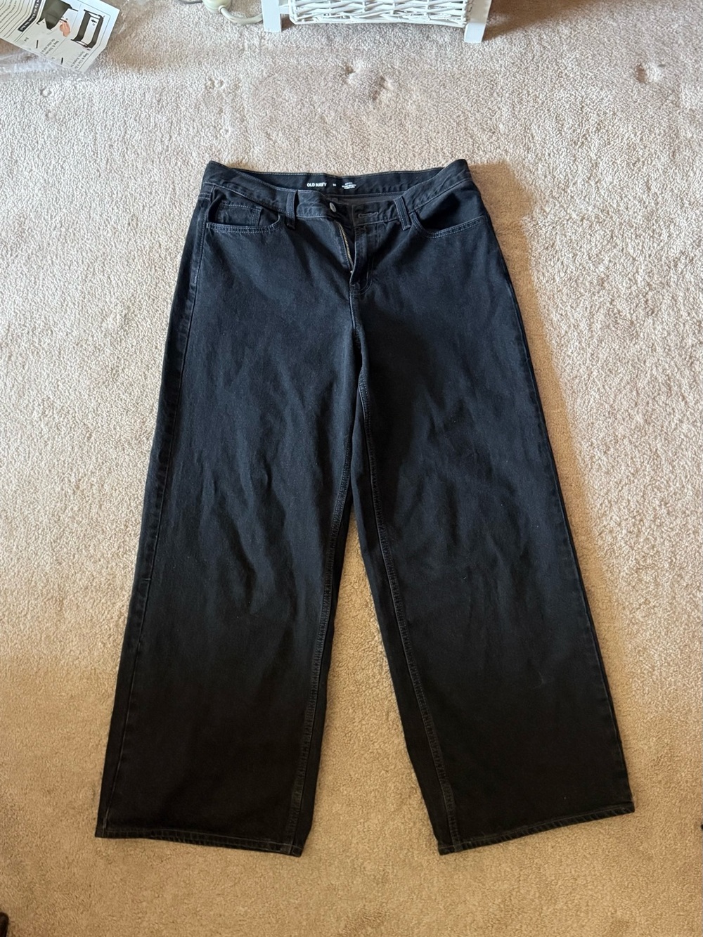 Old Navy Black Wide-Leg High-Rise Jeans
